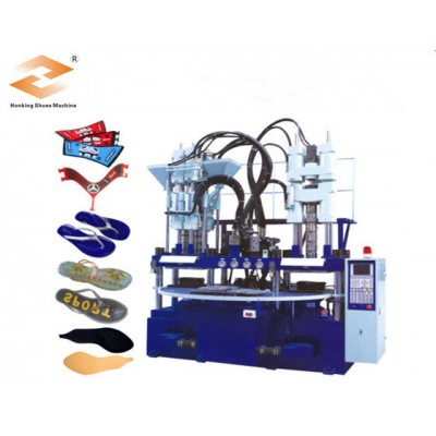 Rotary 6 station PVC flip flops slipper strap making machine (3color)